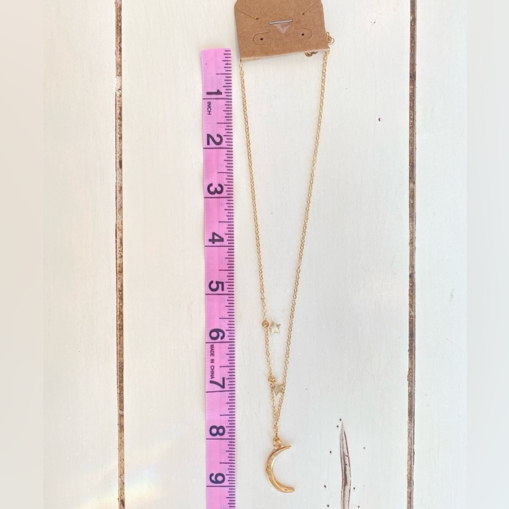 Celestial Moon & Stars Fashion Necklace Adjustable New With Tags - Picture 4 of 4